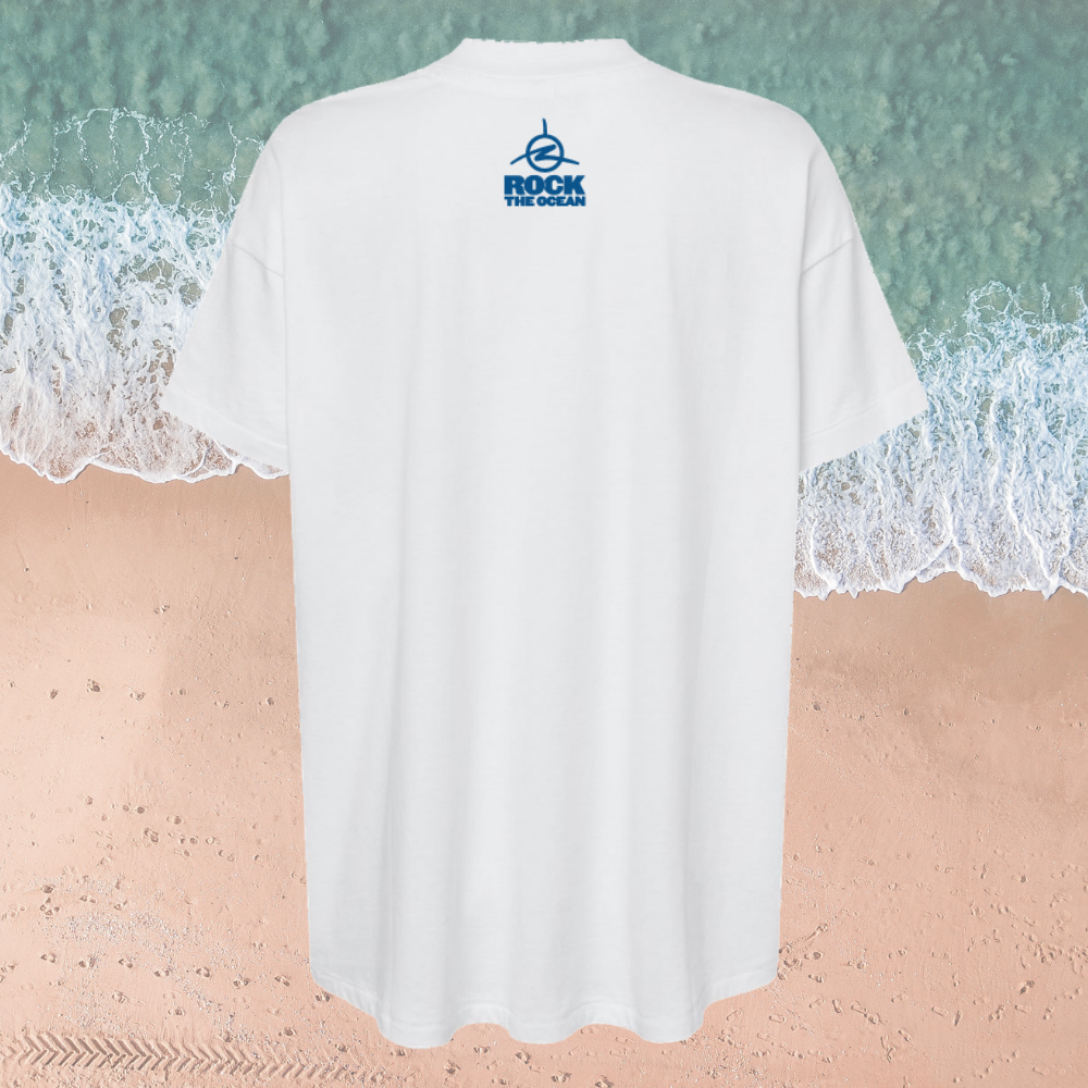 SHARK FLO STACKED LADIES WHITE T-SHIRT
