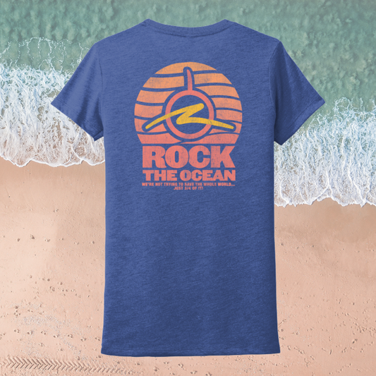 SUNSET MARQUESA LADIES VINTAGE ROYAL T-SHIRT