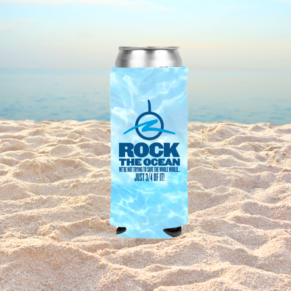 AQUA CAMO SLIM CAN KOOZIE 12oz