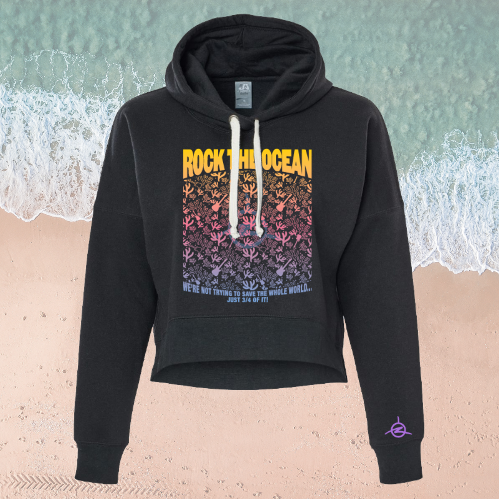 RAINBOW CORAL LADIES CROP HOODIE