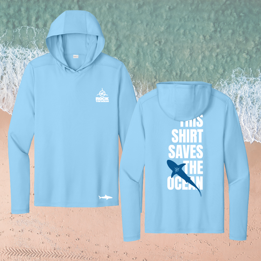 SAVE THE OCEAN PERFORMANCE UPF HOODED T-SHIRT