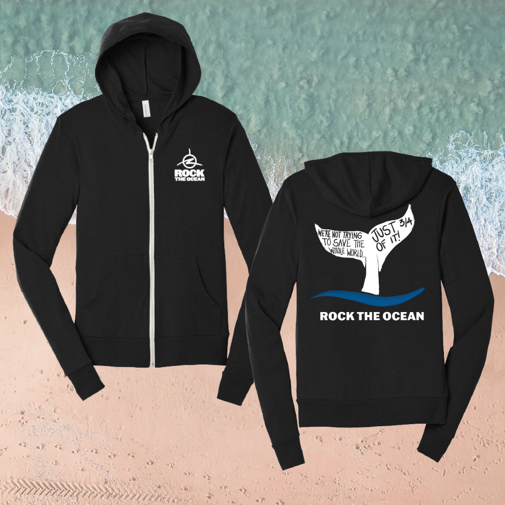 WHALE TAIL TAGLINE ZIP HOODIE