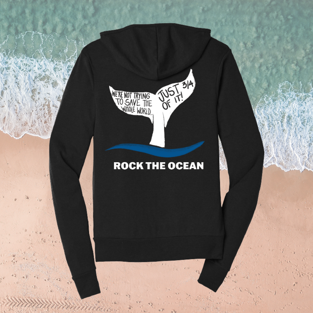 WHALE TAIL TAGLINE ZIP HOODIE