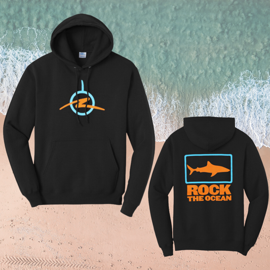 SHARK TAGGER BLACK UNISEX HOODIE