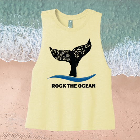 WHALE TAIL TAGLINE LADIES CROPPED TANK TOP