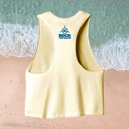 WHALE TAIL TAGLINE LADIES CROPPED TANK TOP