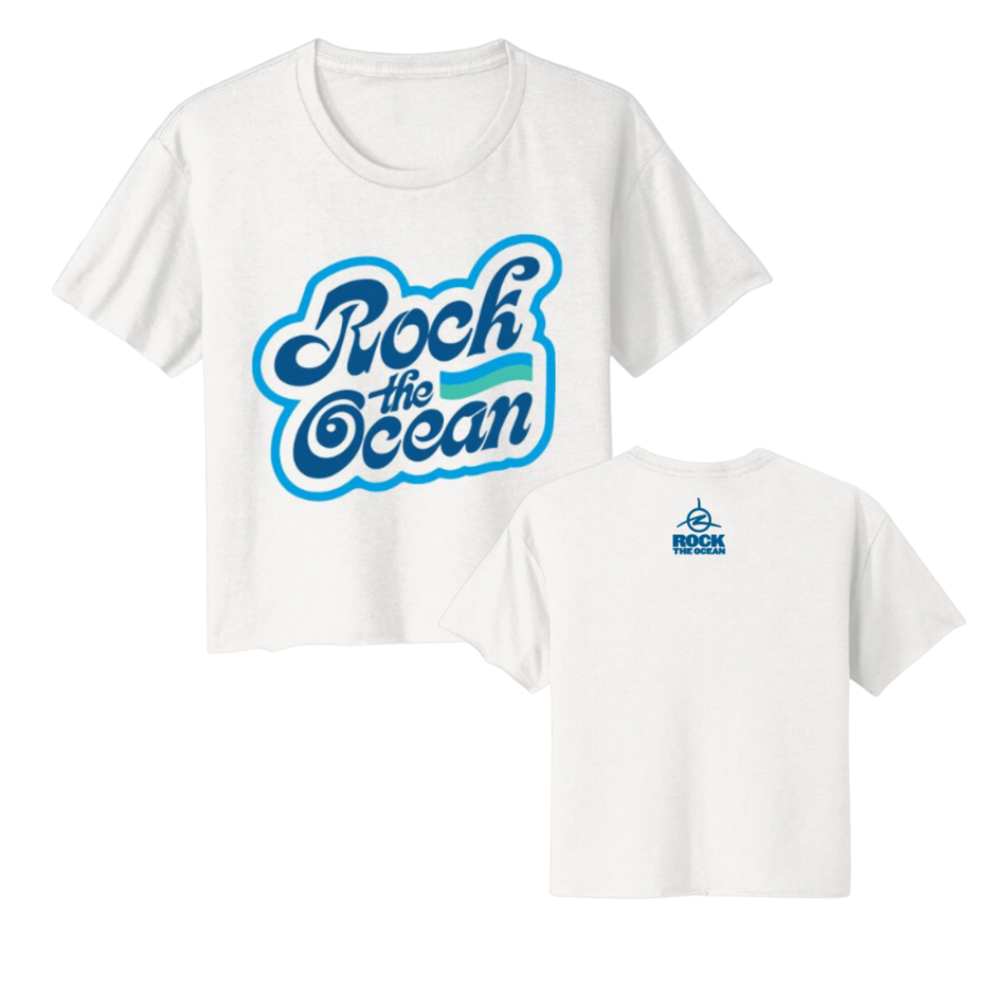 Rock The Womens Ocean Caps Cropped T-Shirt