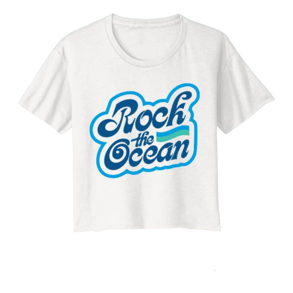 Rock The Womens Ocean Caps Cropped T-Shirt