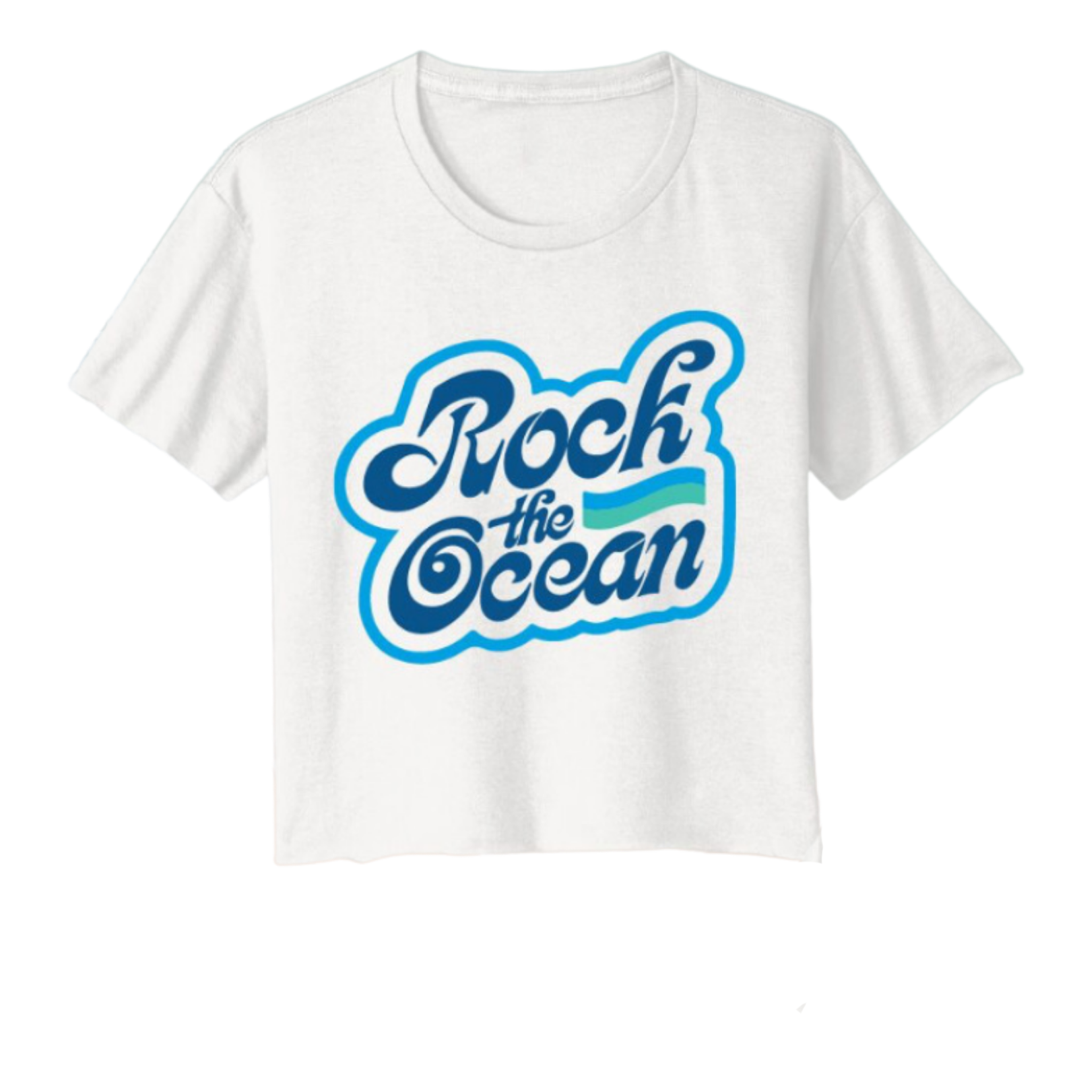 Rock The Womens Ocean Caps Cropped T-Shirt