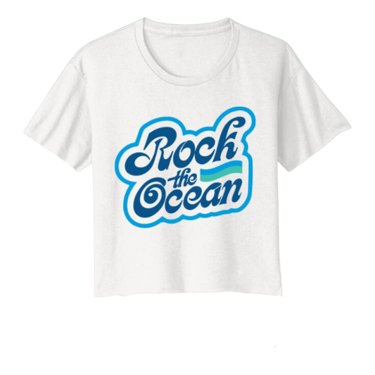 Rock The Womens Ocean Caps Cropped T-Shirt