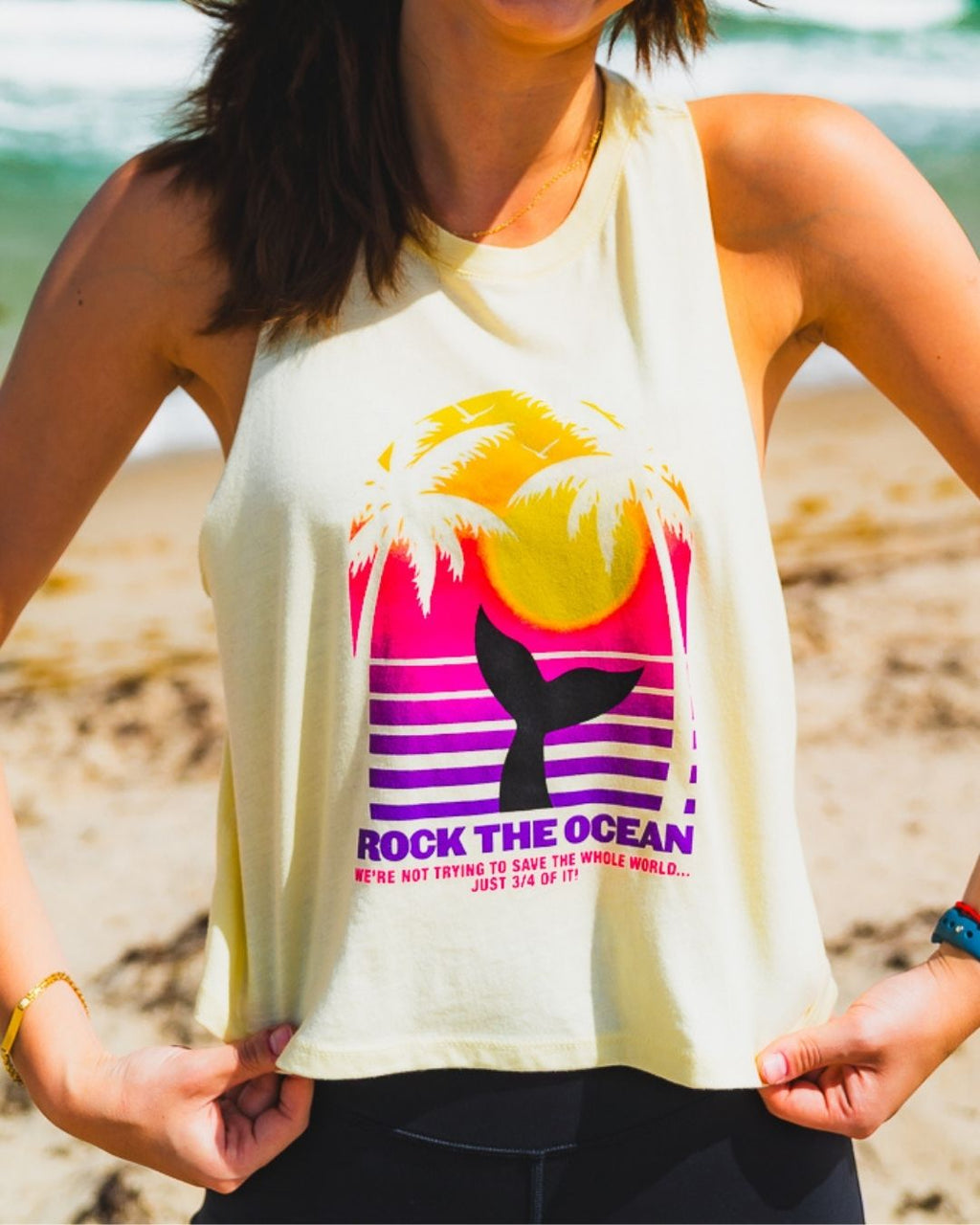 Womens Tails of Sunset Cropped Tank