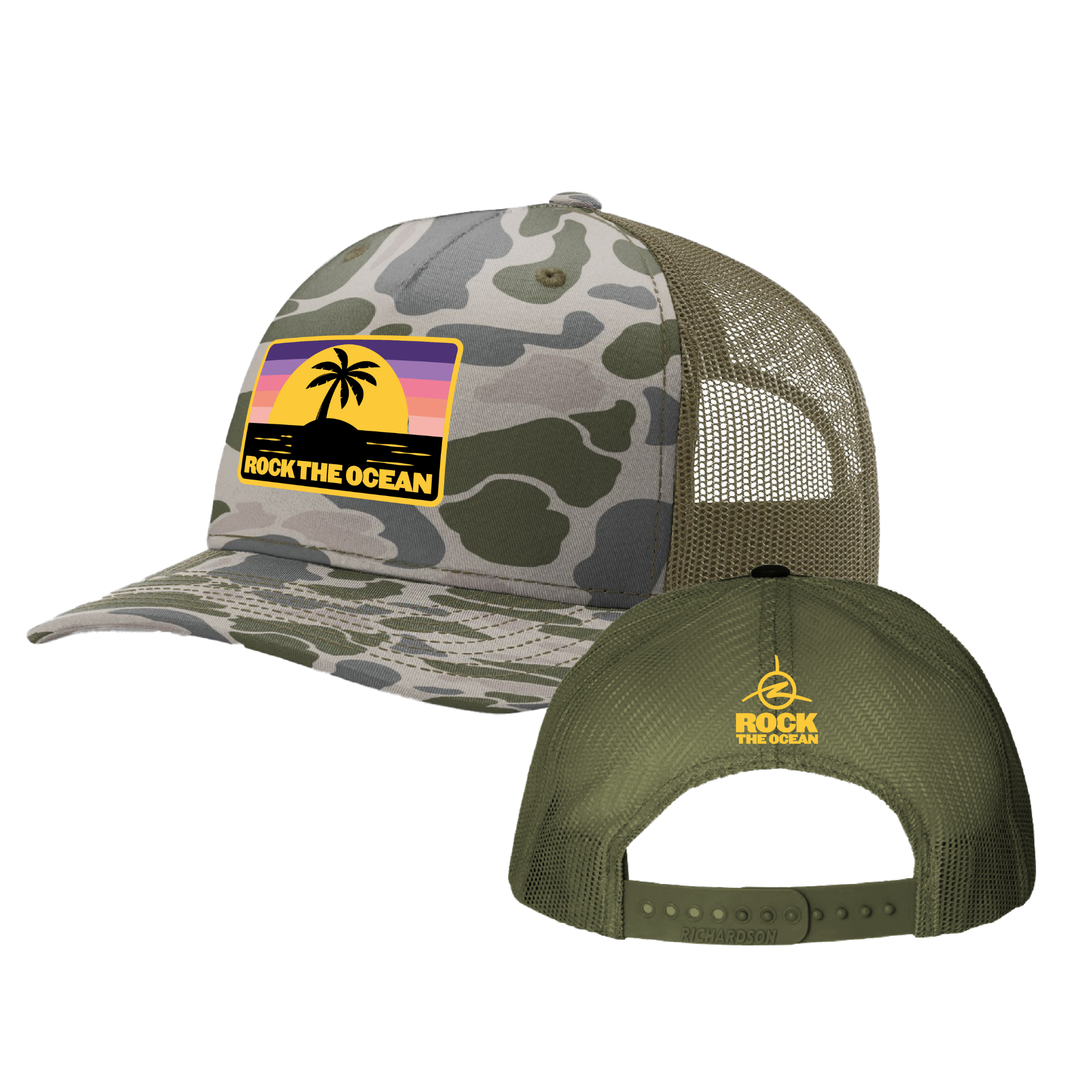 West Palm Camo Hat | Adjustable Snapback | Rock the Ocean