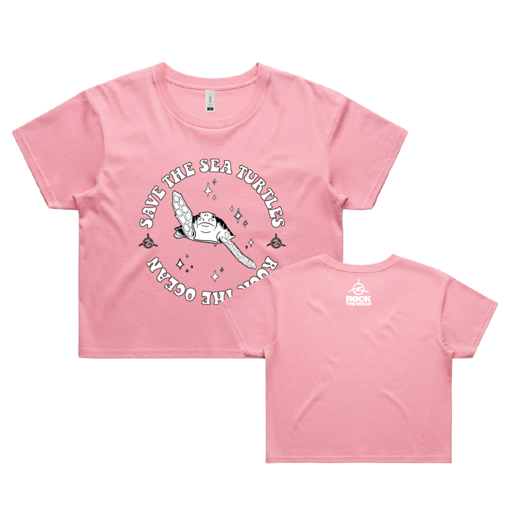 Womens Teddy Swims Cropped T-Shirt | Pink | Rock the Ocean