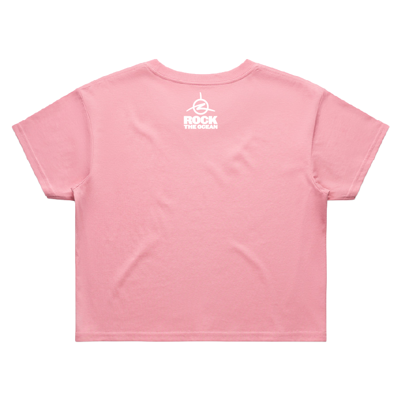 Womens Teddy Swims Cropped T-Shirt | Pink | Rock the Ocean