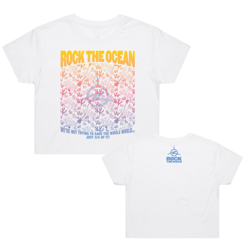 Rainbow Coral Ladies Cropped T-Shirt