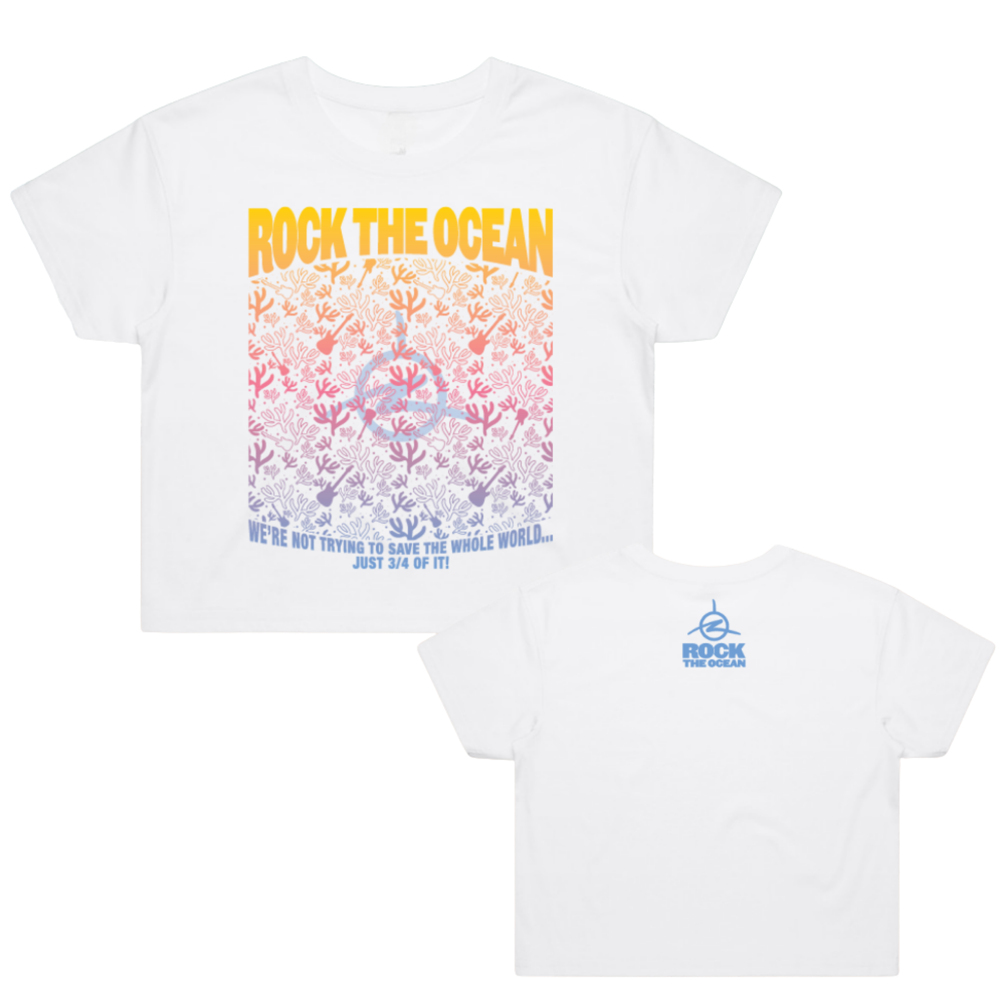 Rainbow Coral Ladies Cropped T-Shirt
