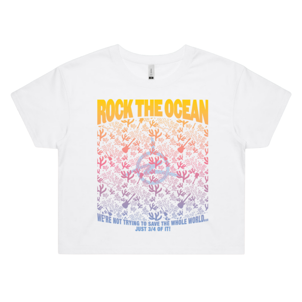 Rainbow Coral Ladies Cropped T-Shirt