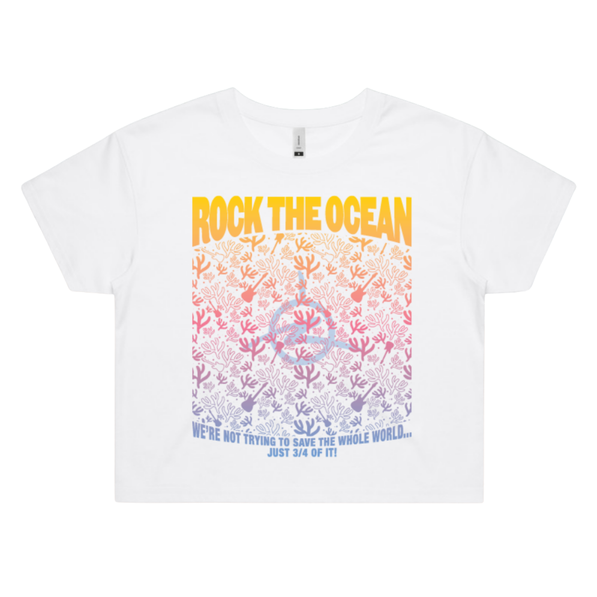 Rainbow Coral Ladies Cropped T-Shirt