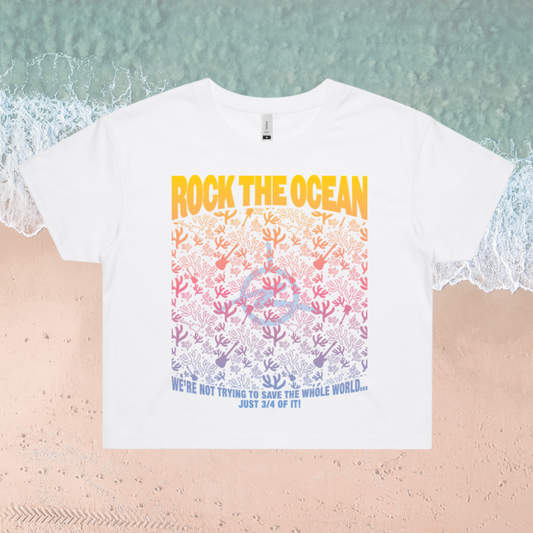 RAINBOW CORAL LADIES CROP T-SHIRT