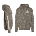 Camouflage hoodie with 'Rock the Ocean' logo on a white background