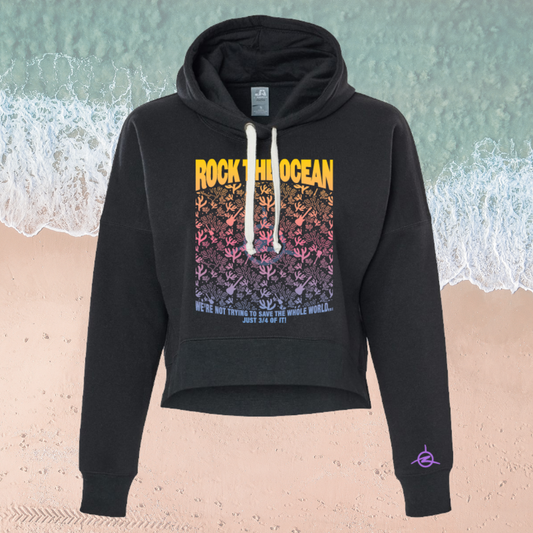 RAINBOW CORAL LADIES CROP HOODIE