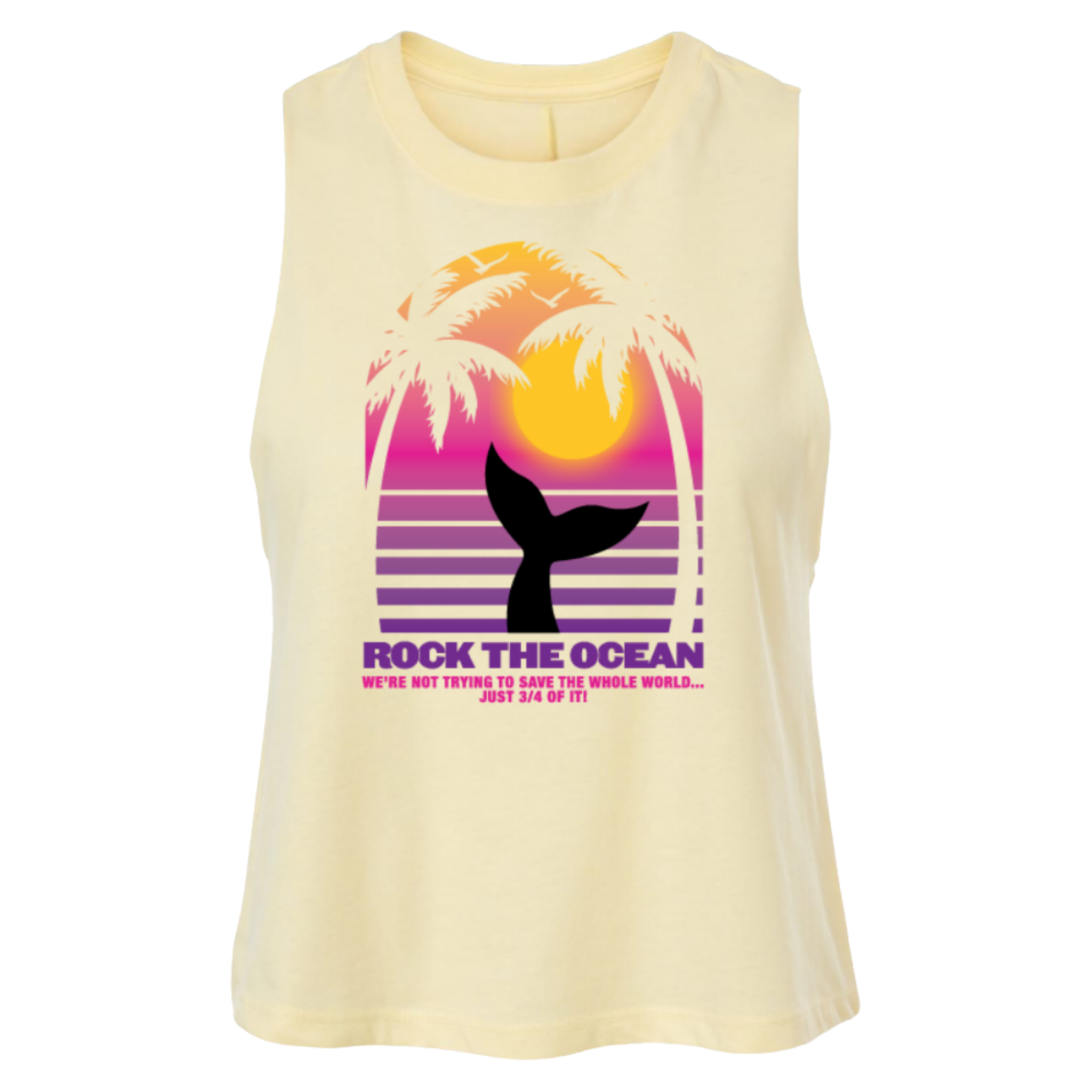 Womens Tails of Sunset Cropped Tank